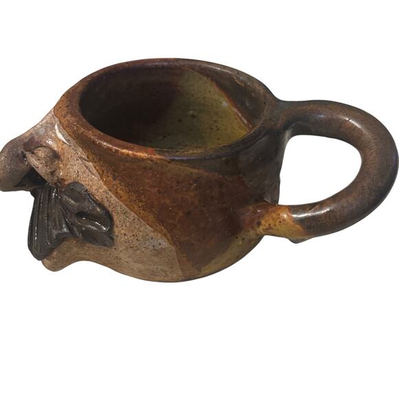 Vintage Ugly Face Stoneware Mug Rustic Earth Pottery Mustache Funny Artsy - Picture 4 of 8